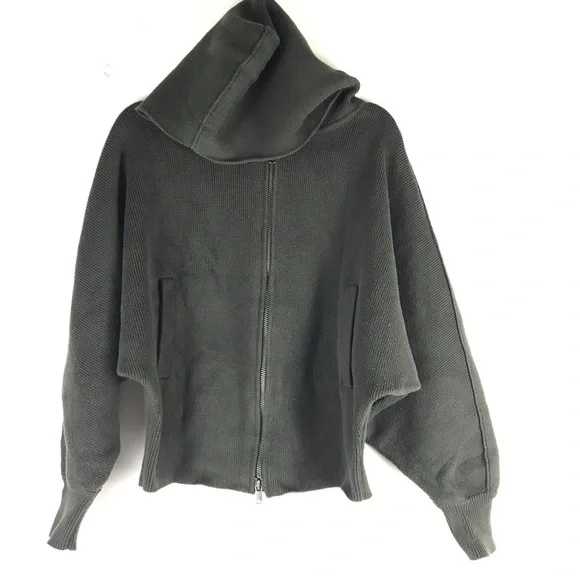 Athleta Aurora Dolman Zip Sweater Green Plus Size M - Picture 2 of 8